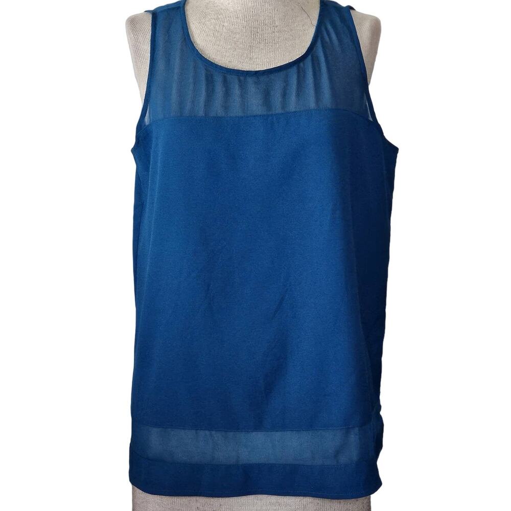 Blue Sleeveless Blouse Size Medium